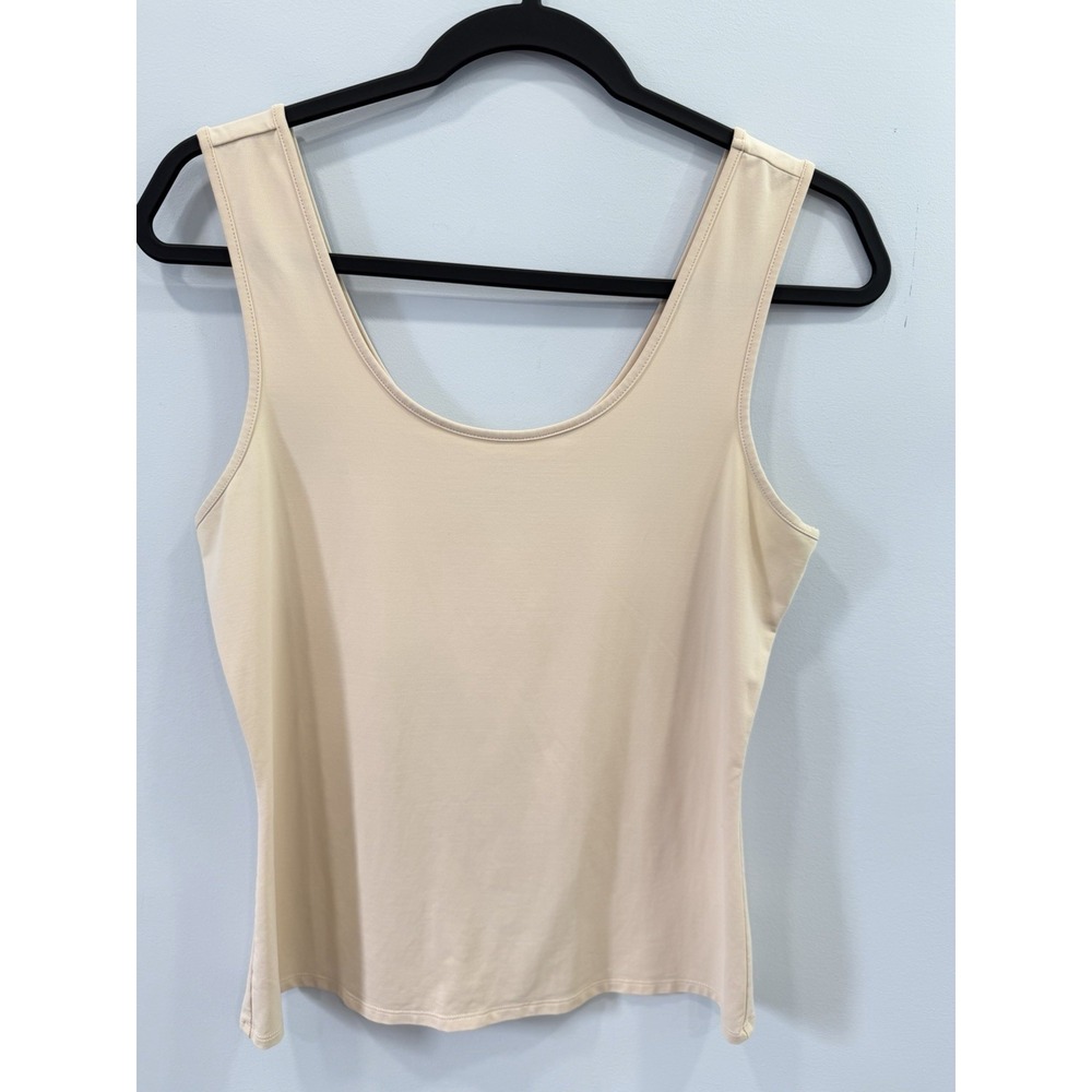 Cabernet Beige Camisole Tank Top Layering Nylon Stretch Minimalist Medium - Picture 4 of 7